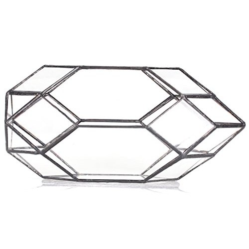 NCYP Large Geometric Glass Terrarium Handmade Irregular Planter In...