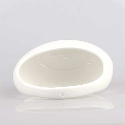 NCYP Round White Hanging Ceramic Planter Modern Vintage Indoor Out...