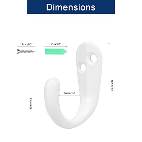NearMoon Coat Hooks Wall Mounted - Heavy Duty Metal Single Prong R...