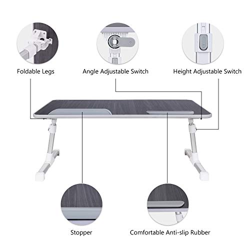 Laptop Bed Tray Table, Nearpow Larger Size Adjustable Laptop Bed...