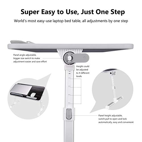Laptop Bed Tray Table, Nearpow Larger Size Adjustable Laptop Bed...