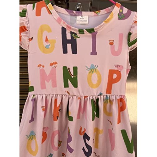 Toddler Little Girls Back to School Dresses -Apple, Pencils, Noteb...