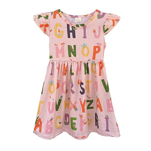 Toddler Little Girls Back to School Dresses -Apple, Pencils, Noteb...