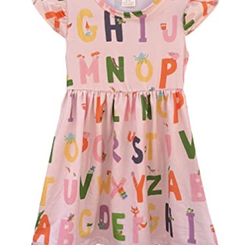 Toddler Little Girls Back to School Dresses -Apple, Pencils, Noteb...
