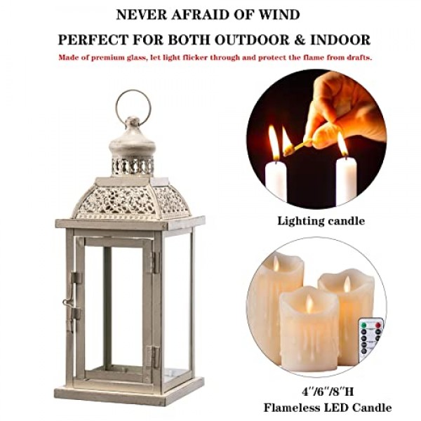 NEEDOMO Large Candle Lantern Decorative, 13.5 Vintage Outdoor Han...