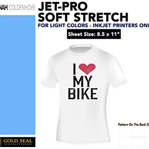 Jet-pro ss jetpro sofstretch heat transfer paper 8.5 x 11 custom p...