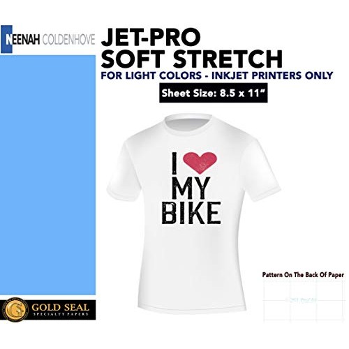 Jet-pro ss jetpro sofstretch heat transfer paper 8.5 x 11 custom p...