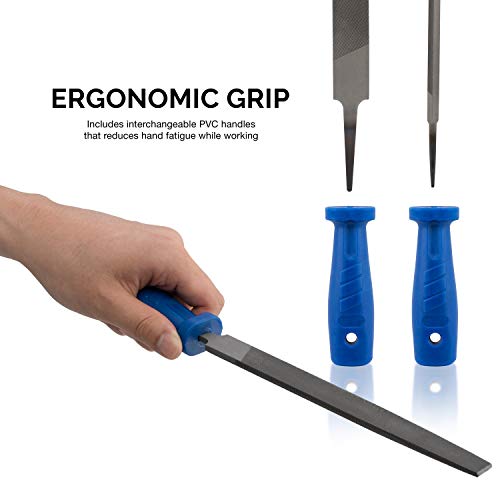 Neiko 00109A Heavy Duty File and Rasp Set, 12 Piece | PVC Handle