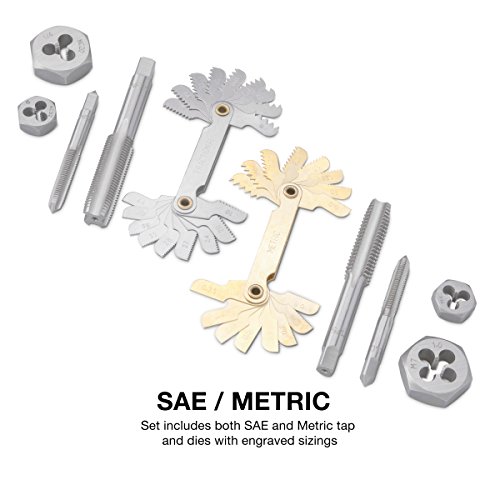 Neiko 00908A SAE and Metric Tap and Hexagon Die Set, Alloy Steel |...