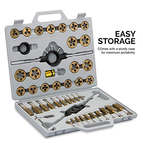 Neiko 00916A SAE Pro-Grade Large-Diameter Titanium Tap & Die Set ...