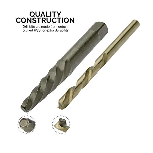 NEIKO 01925A Screw Extractor and Left Hand Drill Bit Set, 10 Piece...