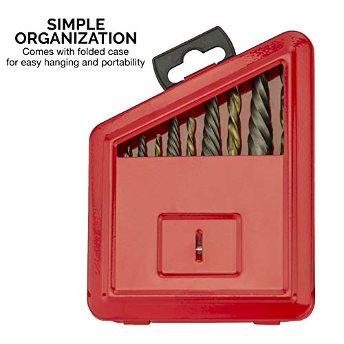 NEIKO 01925A Screw Extractor and Left Hand Drill Bit Set, 10 Piece...