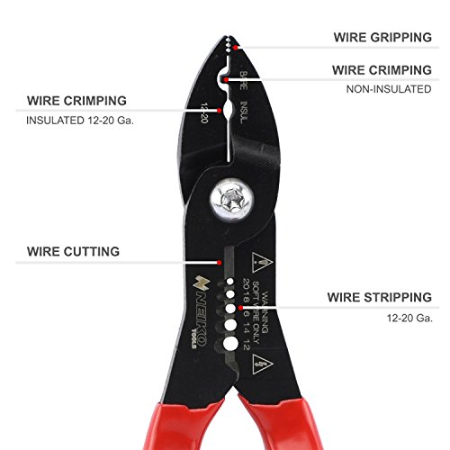 Neiko 02037A Compact 4-in-1 Multi-Purpose Wire Service Tool | Grip...