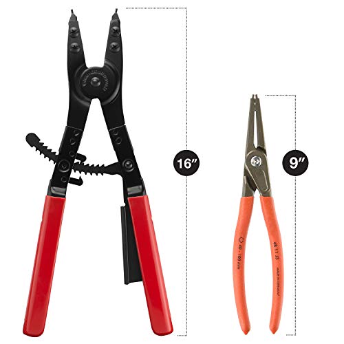 Neiko 02130A Heavy Duty 16 Snap Ring Plier Set, 2 Piece, External...