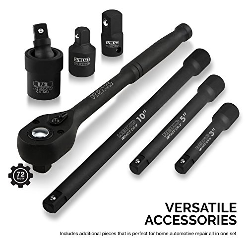 Neiko 02446A 1/2 Drive Master Impact Socket Set, 35 Piece Deep So...