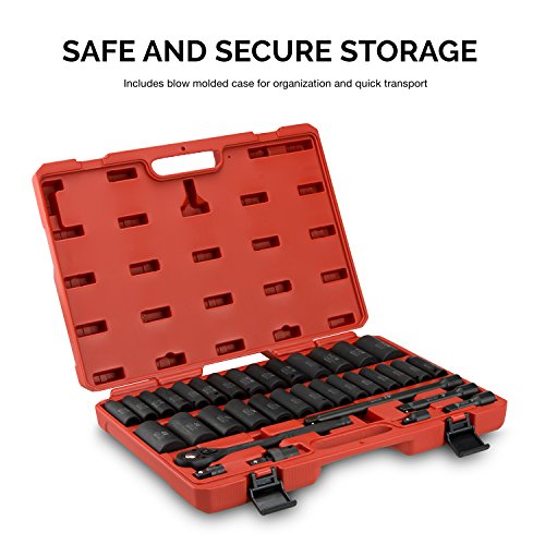 Neiko 02446A 1/2 Drive Master Impact Socket Set, 35 Piece Deep So...