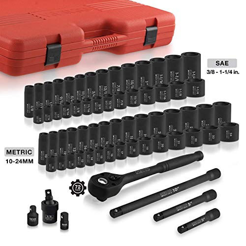 Neiko 02448A 1/2 Drive Master Impact Socket Set, 65Piece Deep & S...