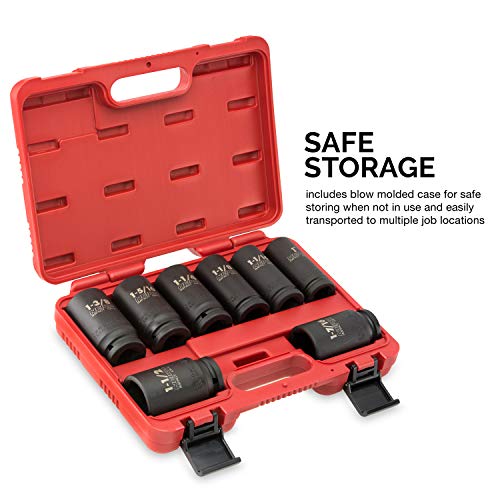 Neiko 02461A 3/4 Drive Deep Impact Socket Set, 8 Piece Jumbo Asso...