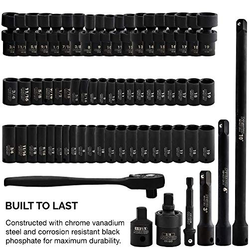 Neiko 02471A 3/8” Standard and Deep Drive Impact Socket Set 67 pcs...