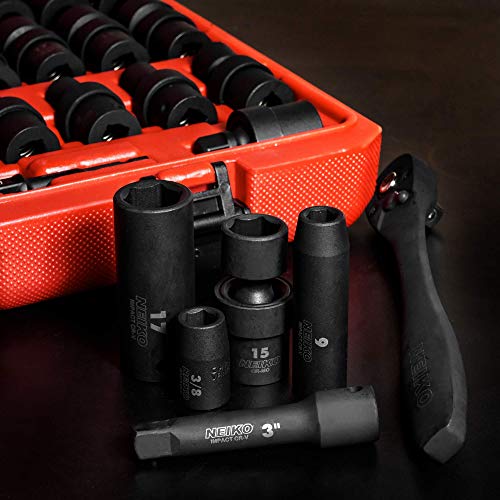 Neiko 02471A 3/8” Standard and Deep Drive Impact Socket Set 67 pcs...