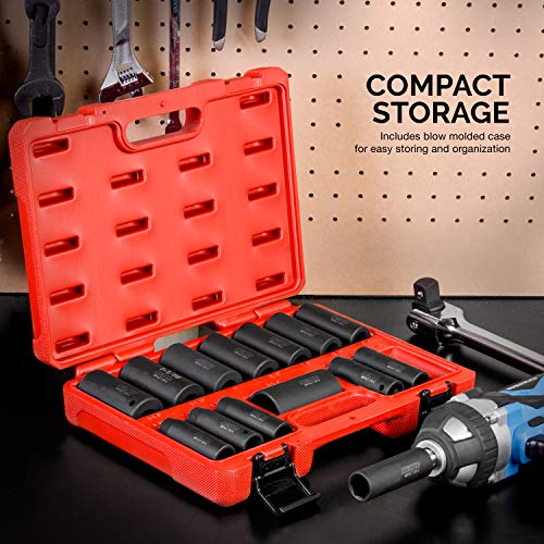 Neiko 02476A 1/2 Drive Deep Impact Socket Set, 14 Piece | 6 Point...
