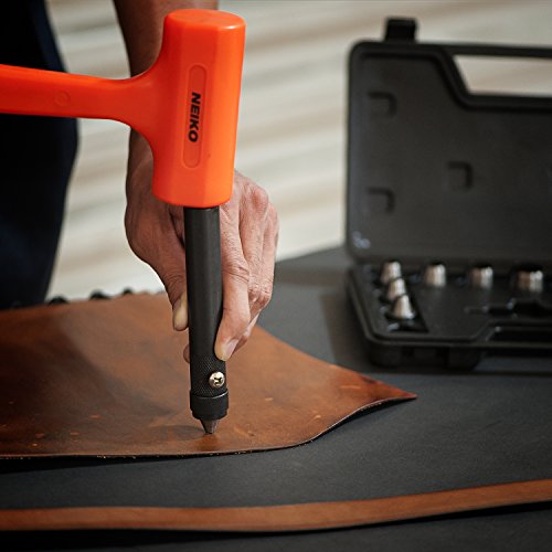 Neiko 02614A Interchangable Hollow Hole Punch Set with Handle, Hea...