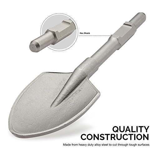 Neiko 02627 Clay Spade Chisel Bit for Demolition Hammers, Alloy St...