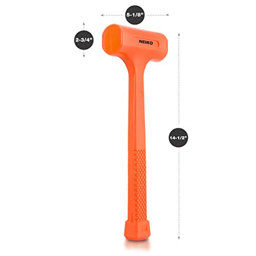 NEIKO 02849A 4 Lb Dead Blow Hammer, Neon Orange | Unibody Molded |...