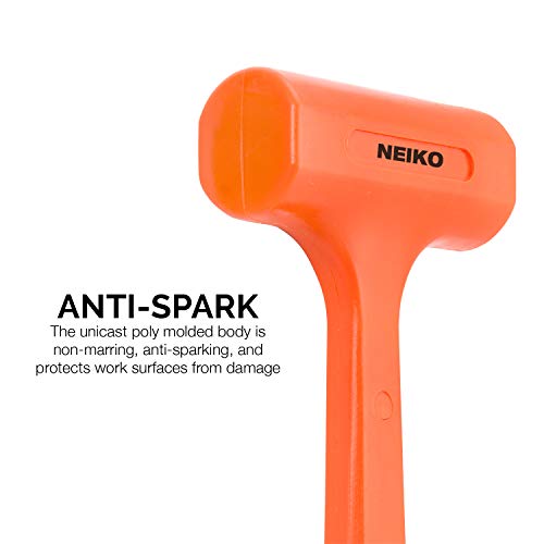 NEIKO 02849A 4 Lb Dead Blow Hammer, Neon Orange | Unibody Molded |...