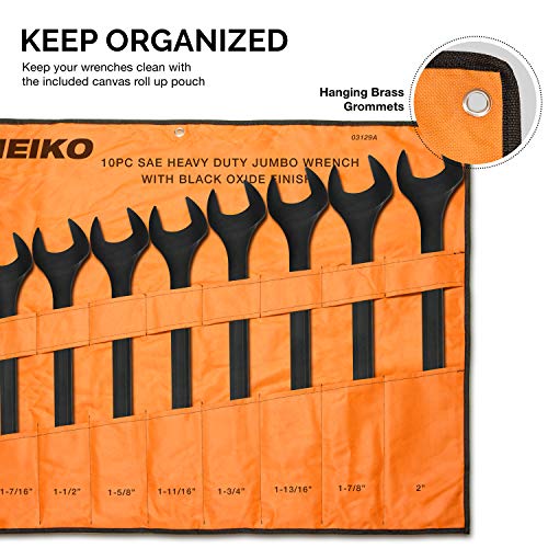 Neiko 03129A Jumbo Combination Wrench Set, 10 Piece | Black Oxide ...