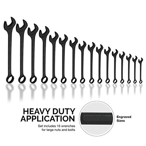 Neiko 03574A Jumbo Combination Wrench Set, 16 Piece | Raised Panel...