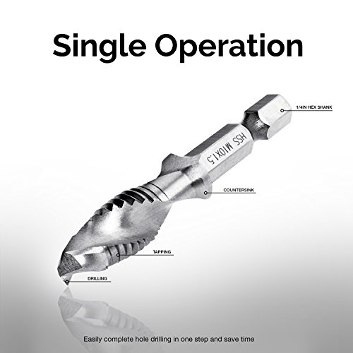 Neiko 10059A Combination Drill & Tap Bit Set with Quick Change Ada...