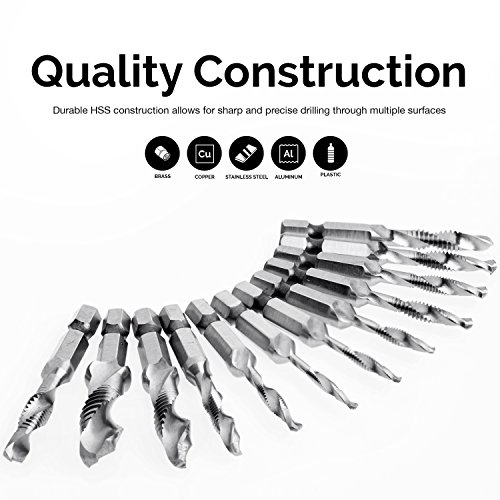 Neiko 10059A Combination Drill & Tap Bit Set with Quick Change Ada...