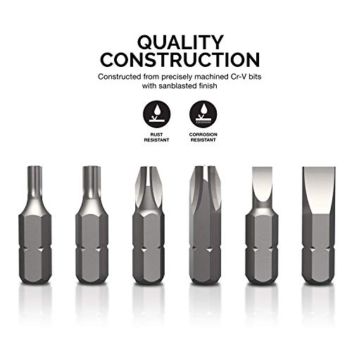 Neiko 10082A Security Bit Set with Ratcheting Screwdriver, Chrome ...