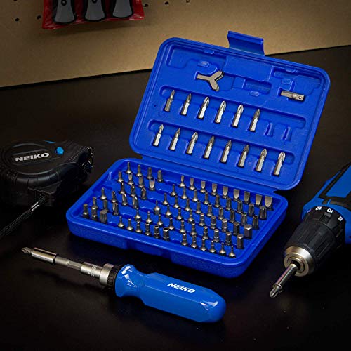 Neiko 10082A Security Bit Set with Ratcheting Screwdriver, Chrome ...
