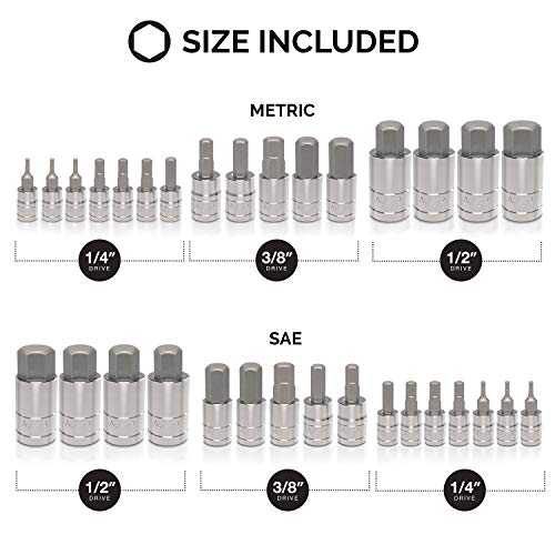 Neiko 10288A Master Hex Bit Socket Set, 32 Piece | S2 Steel Machin...