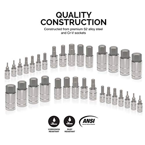 Neiko 10288A Master Hex Bit Socket Set, 32 Piece | S2 Steel Machin...