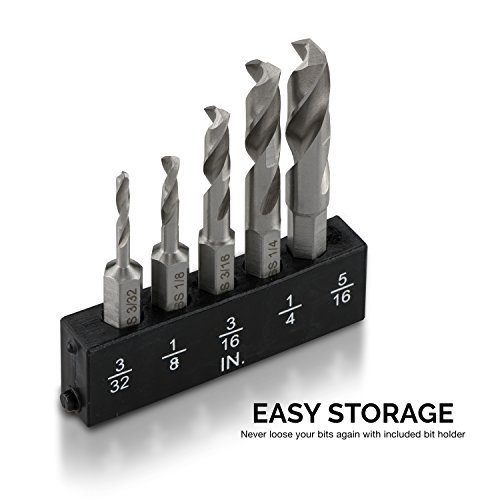 NEIKO 11402A Stubby Drill Bit Set for Metal, 5 Piece | 1/4 Inch Qu...