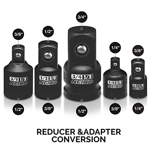 Neiko 30249A Impact Adapter and Reducer Set, Chrome Vanadium Steel...