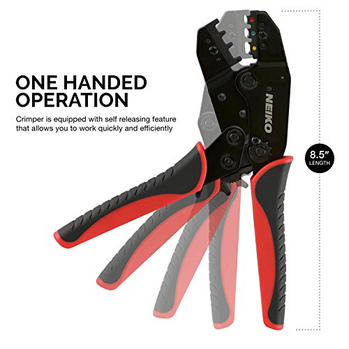 Neiko 40405A Handheld Manual Ratcheting Crimper Tool for Electrica...