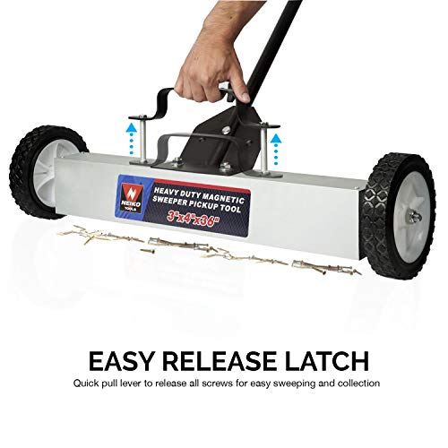 Neiko 53418A Magnetic Pick-Up Sweeper with Wheels 30 Lb, 36 | Adj...