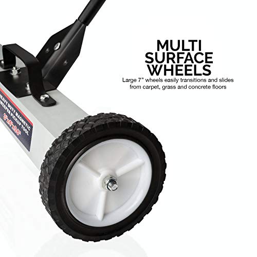 Neiko 53418A Magnetic Pick-Up Sweeper with Wheels 30 Lb, 36 | Adj...