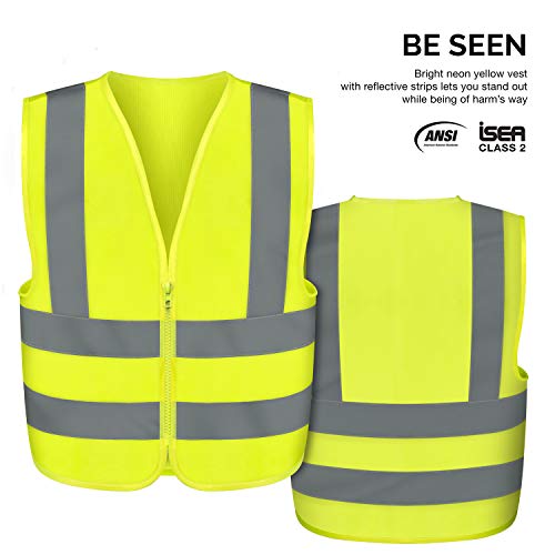 Neiko 53940A High Visibility Safety Vest, Medium, Neon Yellow