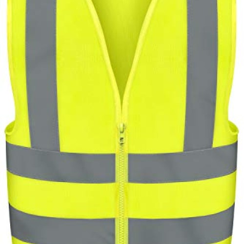 Neiko 53941A High Visibility Safety Vest, Large, Neon Yellow