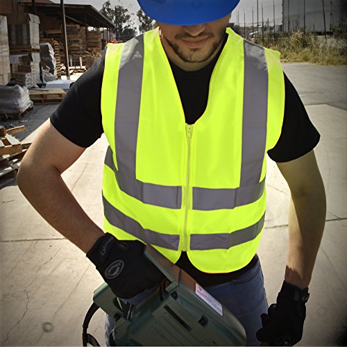 Neiko 53942A High Visibility Safety Vest, X-Large, Neon Yellow