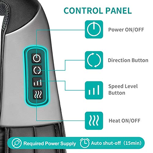 Shiatsu Neck and Back Massager with Soothing Heat, Nekteck Electri...