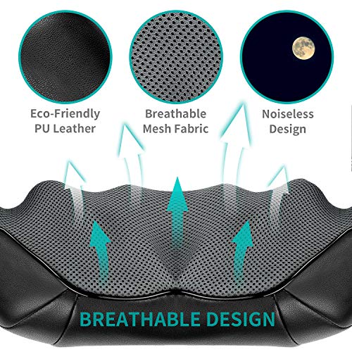 Shiatsu Neck and Back Massager with Soothing Heat, Nekteck Electri...
