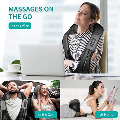 Shiatsu Neck and Back Massager with Soothing Heat, Nekteck Electri...
