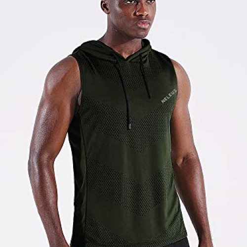 NELEUS Mens Workout Tank Tops Sleeveless Running Shirts with Hood...
