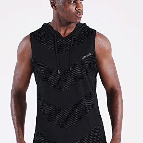 NELEUS Mens Workout Tank Tops Sleeveless Running Shirts with Hood...